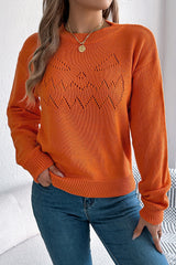 Flamingo Halloween Spooky Face Hollowed Pattern Casual Sweater Sweaters JT's Designer Fashion