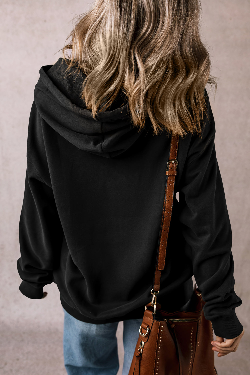 Black Fleece Lined Kangaroo Pocket Drawstring Chunky Hoodie Sweatshirts & Hoodies JT's Designer Fashion