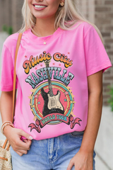Sachet Pink Nashville WORLD TOUR Music City Guitarist Graphic Tee Graphic Tees JT's Designer Fashion