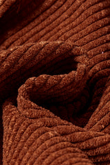 Coffee Textured Corduroy Puff Sleeve Shacket Jackets JT's Designer Fashion