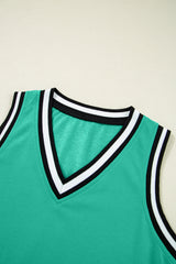 Mint Green Color Contrast Trim V Neck Shift Sleeveless Mini Dress Mini Dresses JT's Designer Fashion