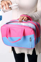 Bonbon Color Block Multi Zip Pocket Portable Yoga Bag Makeup Bags JT's Designer Fashion