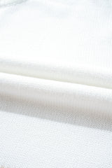Oatmeal Mixed Pattern Knit Tie Keyhole Drop Shoulder Sweater Sweaters JT's Designer Fashion