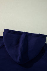Navy Blue Solid Color Fleece Lined Zip up Hoodie Sweatshirts & Hoodies JT's Designer Fashion