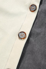 Gray Color Block Leopard Patched Corduroy Shacket Jackets JT's Designer Fashion