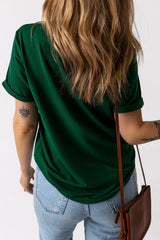 Green Lets Day Drink Clover Print Round Neck T Shirt Graphic Tees JT's Designer Fashion