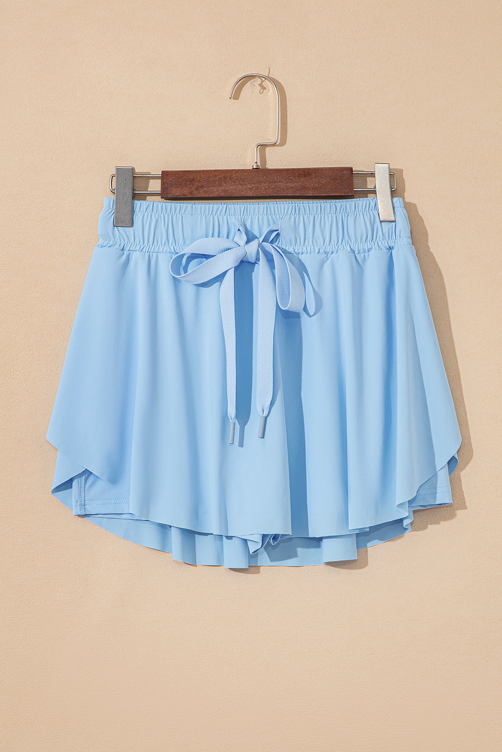 Sky Blue Drawstring High Waist Lined Tennis Skorts Skirts & Petticoat JT's Designer Fashion