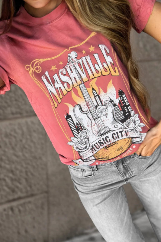 Mineral Nashville Music City Graphic Retro T-Shirt Graphic Tees JT's Designer Fashion