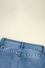 Dusk Blue Pearl Boot Cut Denim Jeans Jeans JT's Designer Fashion