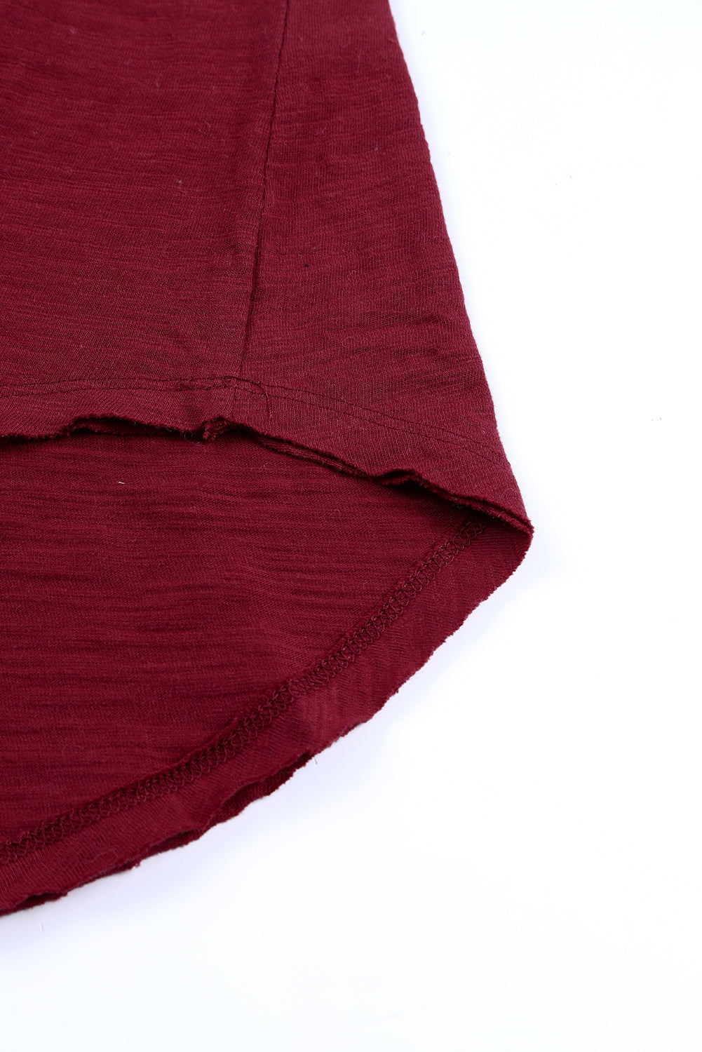 Fiery Red Solid Crew Neck Long Sleeve Top Long Sleeve Tops JT's Designer Fashion