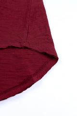 Fiery Red Solid Crew Neck Long Sleeve Top Long Sleeve Tops JT's Designer Fashion