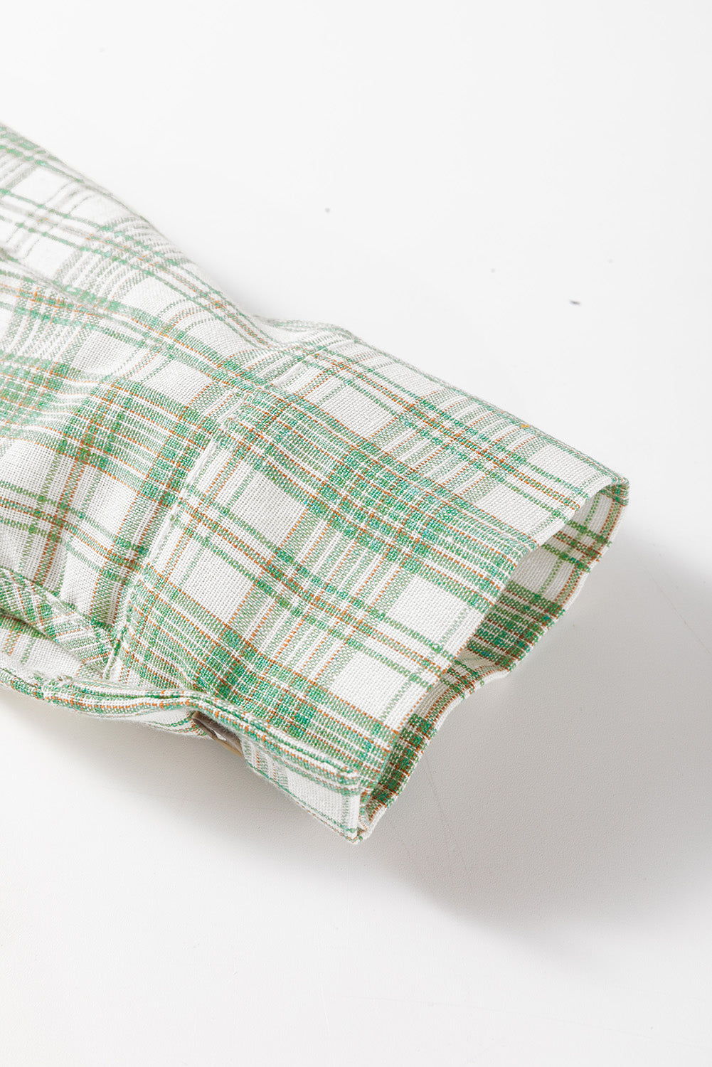 Green Checkered Print Loose Fit Buttoned Hooded Shacket Plaid Shackets JT's Designer Fashion