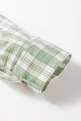 Green Checkered Print Loose Fit Buttoned Hooded Shacket Plaid Shackets JT's Designer Fashion