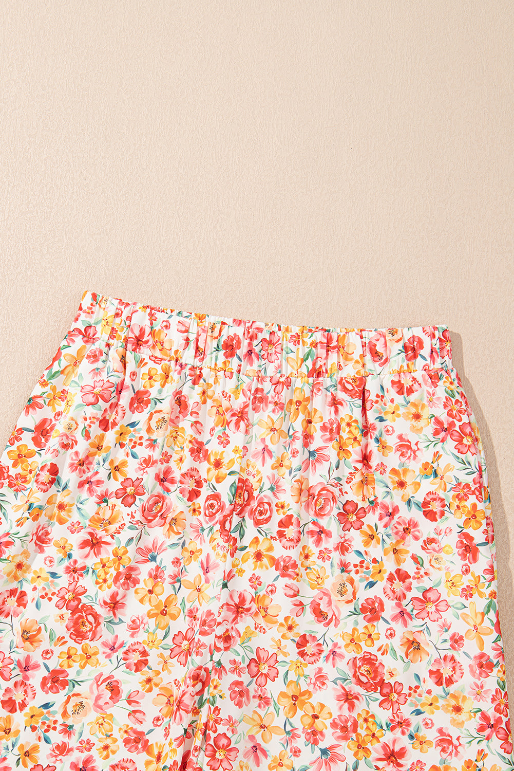 Pink Boho Floral Bandeau Top and High Waist Wide Leg Pants Set Pant Sets JT's Designer Fashion