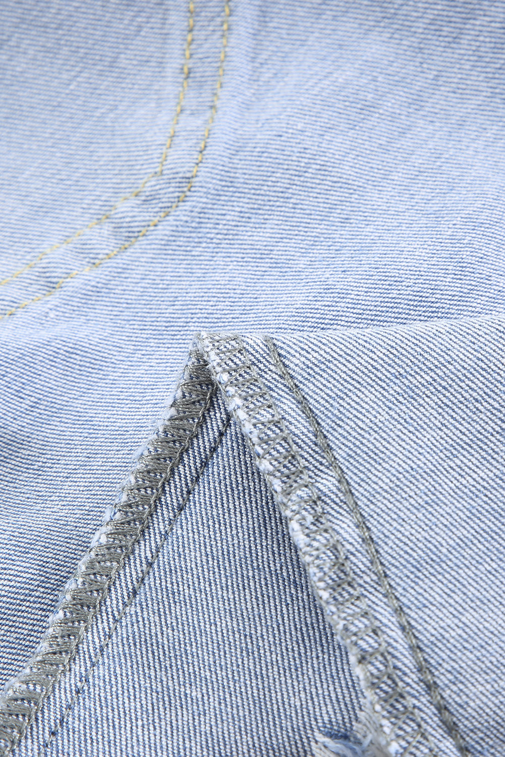 Sky Blue Ripped Tassel Bermuda Denim Shorts Denim Shorts JT's Designer Fashion