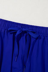 Dark Blue Drawstring High Waist Lined Tennis Skorts Skirts & Petticoat JT's Designer Fashion