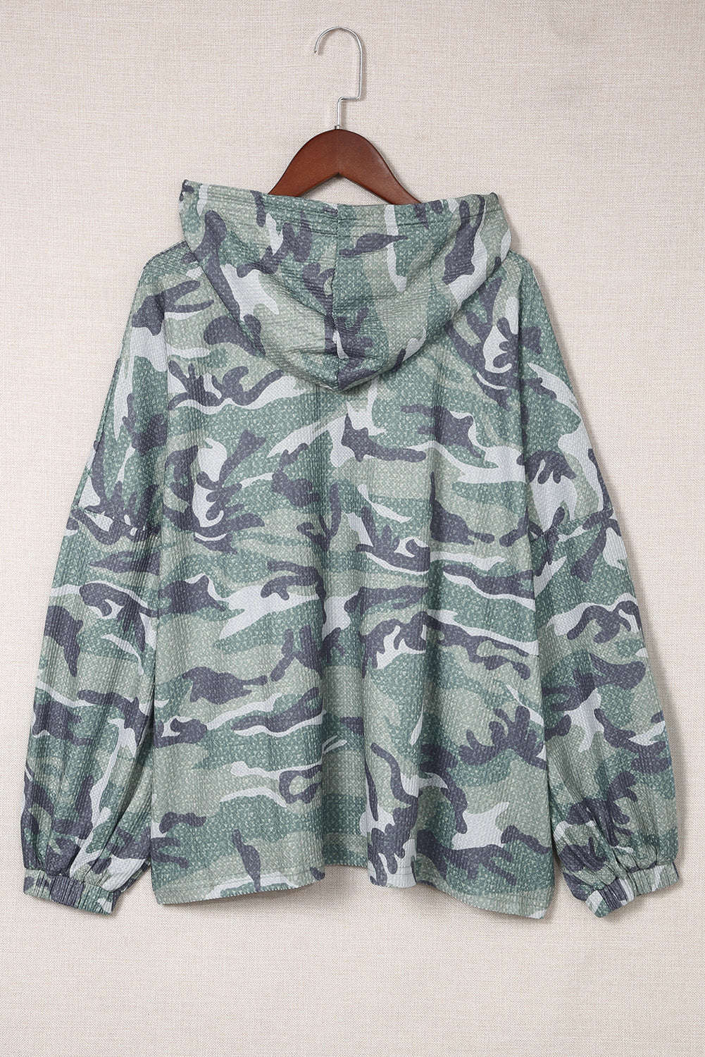 Green Long Sleeve Camo Print Oversize Hoodie Sweatshirts & Hoodies JT's Designer Fashion