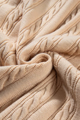 Parchment Oversize Chunky Cable Knit Open Front Midi-length Cardigan Cardigans JT's Designer Fashion
