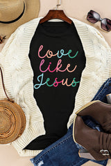 Black Love Like Jesus Crew Neck Graphic Tee Graphic Tees JT's Designer Fashion