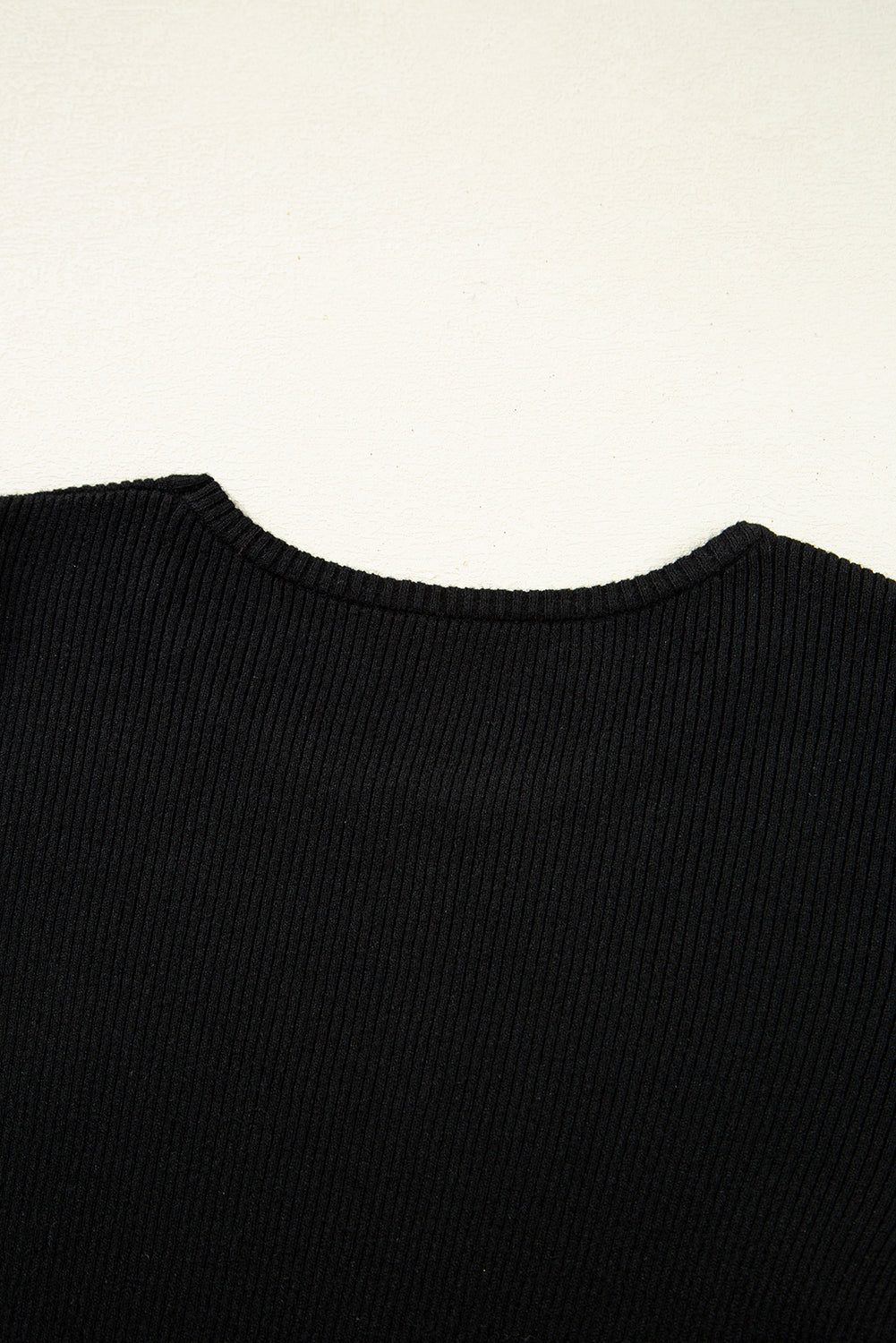 Black Ribbed Knit Cold Shoulder Sweater Sweaters JT's Designer Fashion