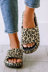 Black Print Thick Sole Slip On Slippers Slippers JT's Designer Fashion