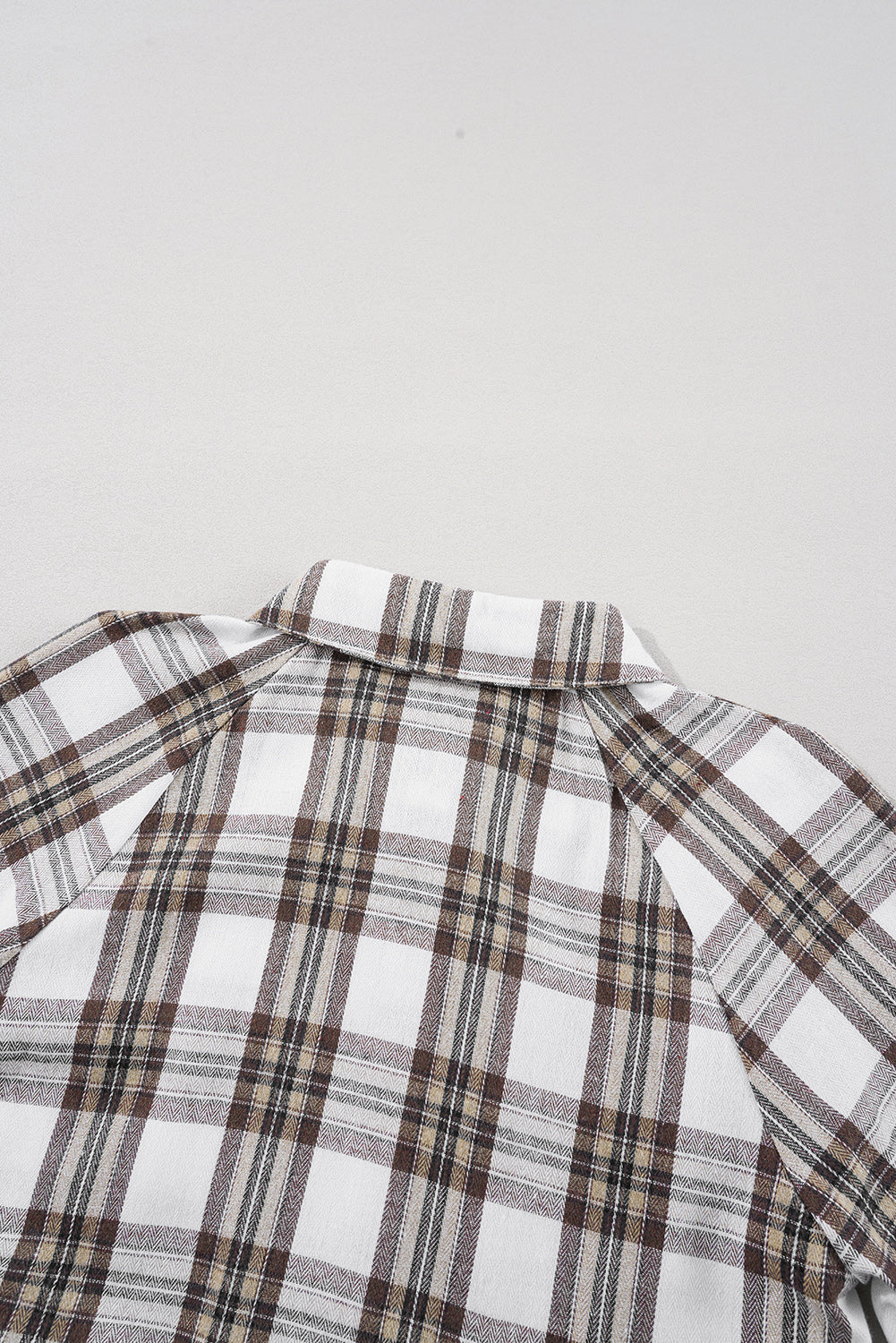 White Plaid Bubble Sleeve Flowy Shirt Dress Mini Dresses JT's Designer Fashion