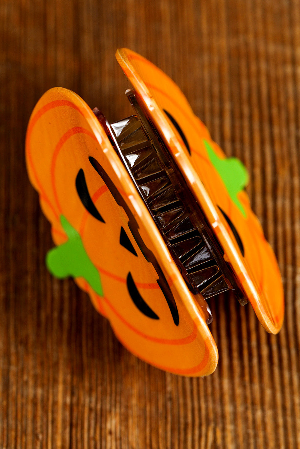 Orange Halloween Pumpkin Face Hair Claw Headwear JT's Designer Fashion