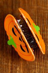 Orange Halloween Pumpkin Face Hair Claw Headwear JT's Designer Fashion