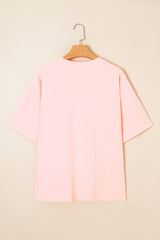 Light Pink Eyelet Lace Star Applique Plus Size T Shirt Plus Size Tops & Tees JT's Designer Fashion