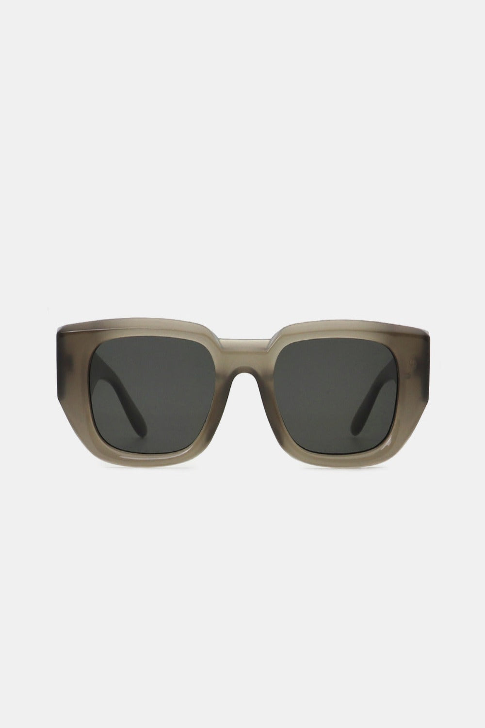 Polycarbonate Frame Rectangle Sunglasses Taupe One Size JT's Designer Fashion