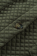 Green Retro Quilted Flap Pocket Button Shacket Jackets JT's Designer Fashion
