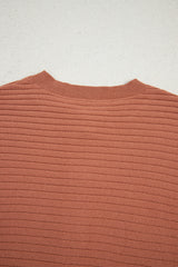 Apricot Pink Wide Rib Knit Button Front Dolman Sleeve Sweater Cardigan Cardigans JT's Designer Fashion
