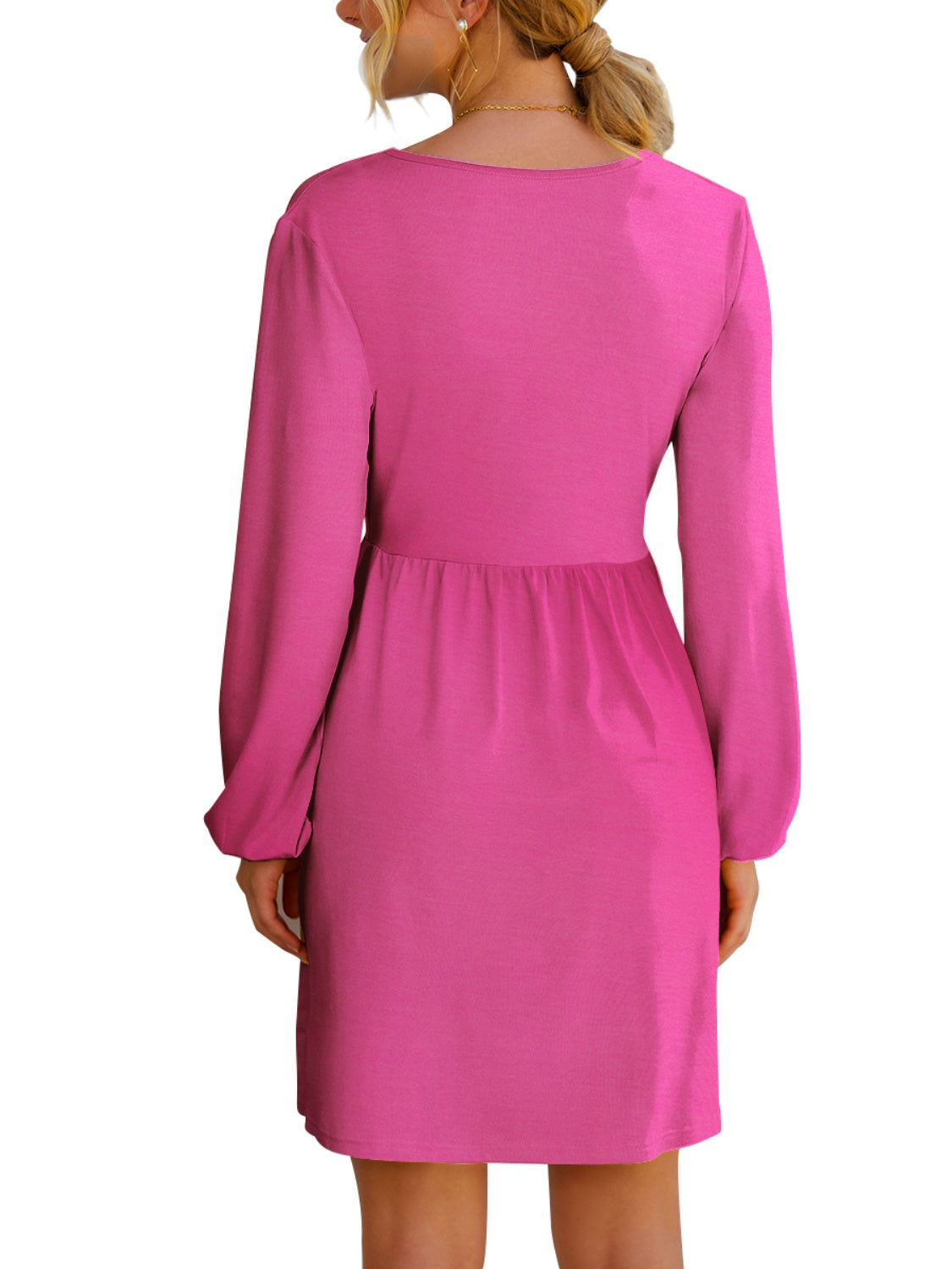 Surplice Long Sleeve Mini Dress Mini Dresses JT's Designer Fashion