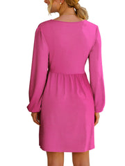 Surplice Long Sleeve Mini Dress Mini Dresses JT's Designer Fashion