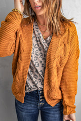 Khaki Chunky Wide Long Sleeve Knit Cardigan Sweaters & Cardigans JT's Designer Fashion