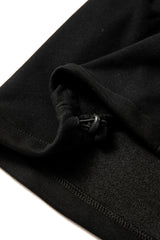 Black Fleece Lined Half Zipper Kangaroo Pockets Loose Hoodie Sweatshirts & Hoodies JT's Designer Fashion