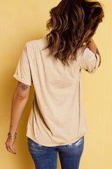 Khaki Corn Crop Top Graphic Tee Graphic Tees JT's Designer Fashion