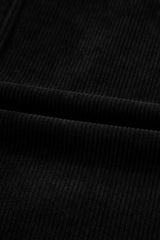 Black Corduroy Sleeveless Mini Dress With Patched Pockets Mini Dresses JT's Designer Fashion