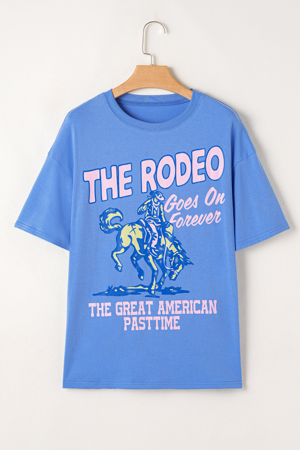 Sky Blue Rodeo Forever Western Graphic Tee Graphic Tees JT's Designer Fashion