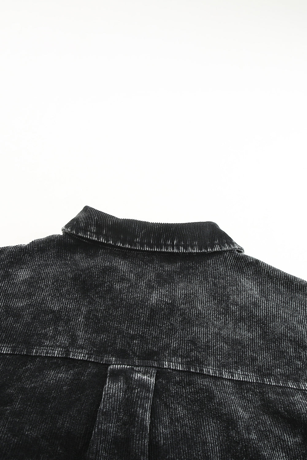 Black Vintage Distressed Mineral Wash Oversized Shacket Jackets JT's Designer Fashion