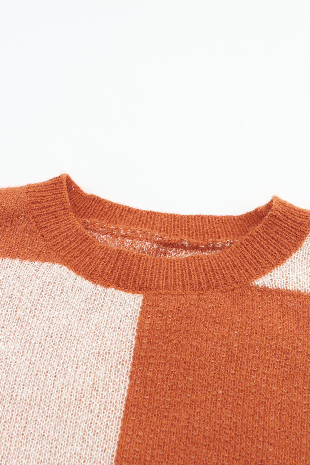 Brown Checkered Floral Print Striped Sleeve Sweater Sweaters JT's Designer Fashion
