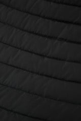 Black Solid Color Quilted Zip-up Puffer Jacket Jackets JT's Designer Fashion