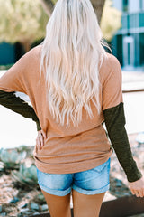 Multicolor Leopard Color Block Long Sleeve Knit Top Long Sleeve Tops JT's Designer Fashion