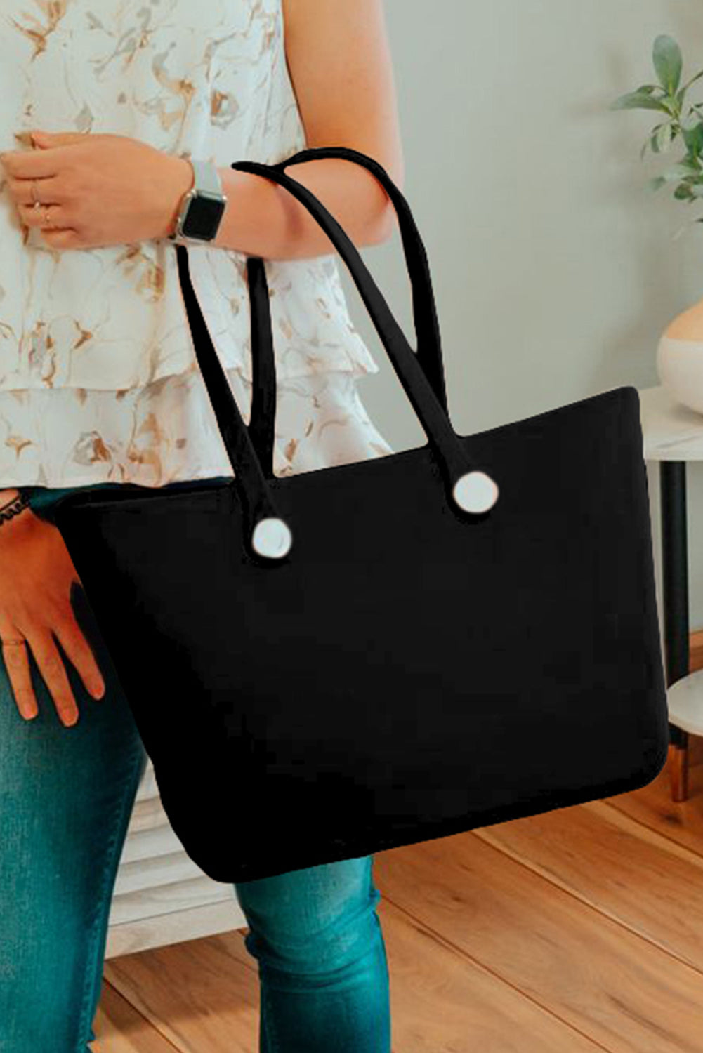 Black Waterproof Self-assembly Detachable Straps EVA Tote Bag Handbags JT's Designer Fashion