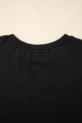 Black Nashville Guitar Print Crew Neck T Shirt Mini Dress T Shirt Dresses JT's Designer Fashion