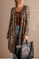 Snake Print Long Cardigan Sweaters & Cardigans JT's Designer Fashion