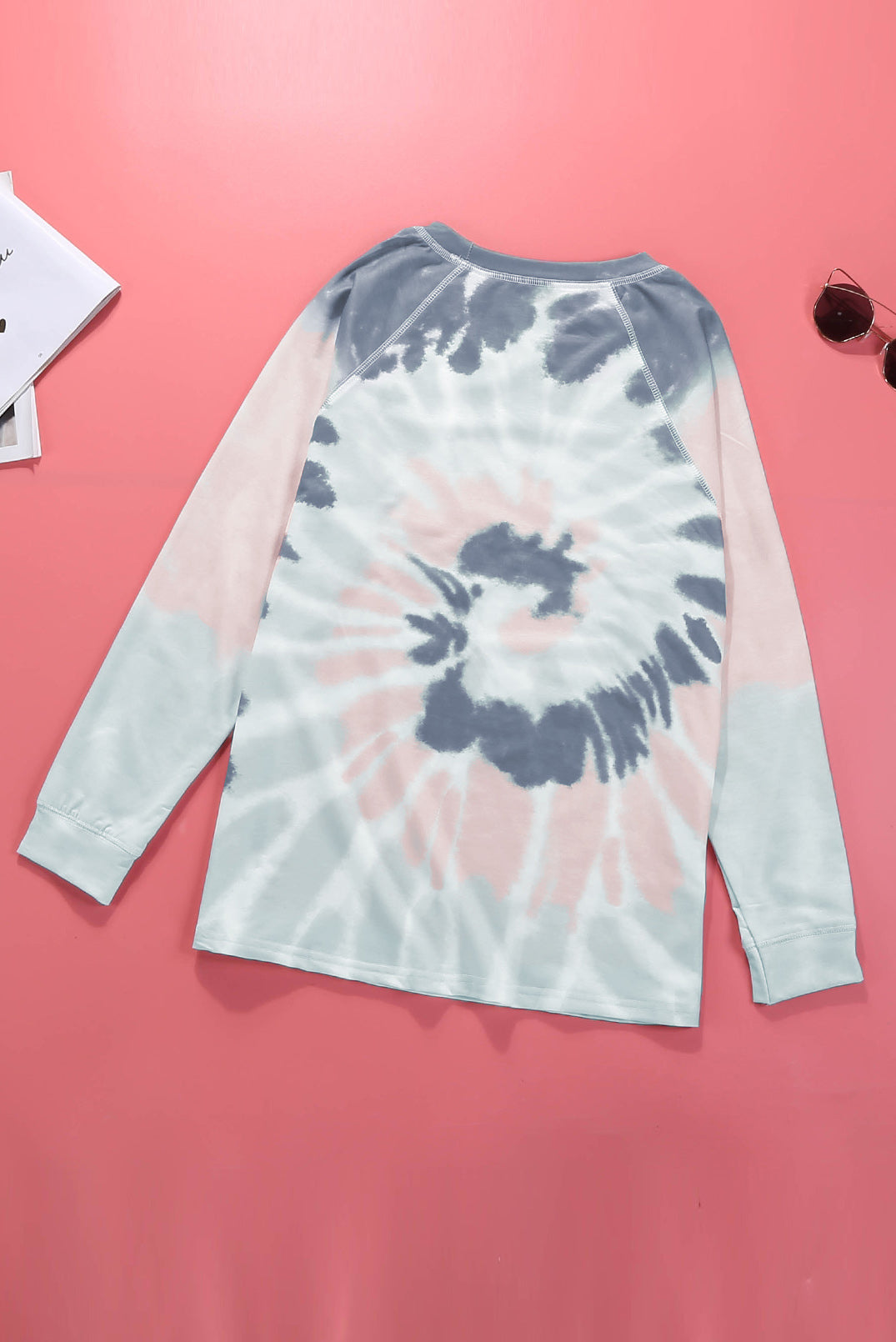 Multicolor Ombre Tie Dye Loose Leisure Sweatshirt Sweatshirts & Hoodies JT's Designer Fashion