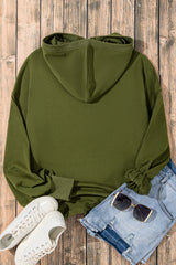 Moss Green Solid Kangaroo Pocket Half Zipper Oversized Hoodie Sweatshirts & Hoodies JT's Designer Fashion
