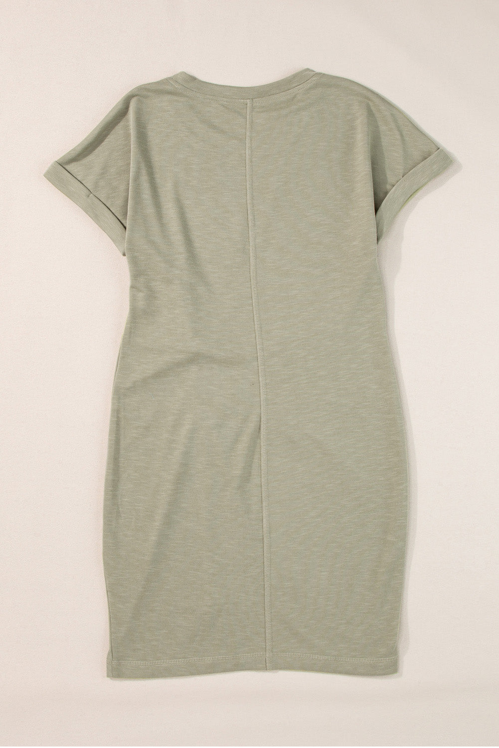 Laurel Green Folded Sleeve Twisted Mini T-Shirt Dress T Shirt Dresses JT's Designer Fashion