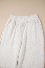Light Grey Cross-Waist Wide Leg Lounge Pants Pants & Culotte JT's Designer Fashion